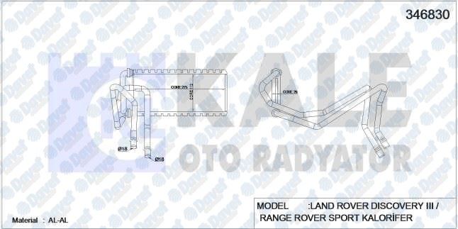 KALE 346830 Kalorifer Radyatoru Land Rover Discovery Iii / Range Rover Sport (Al/Brz)  ####